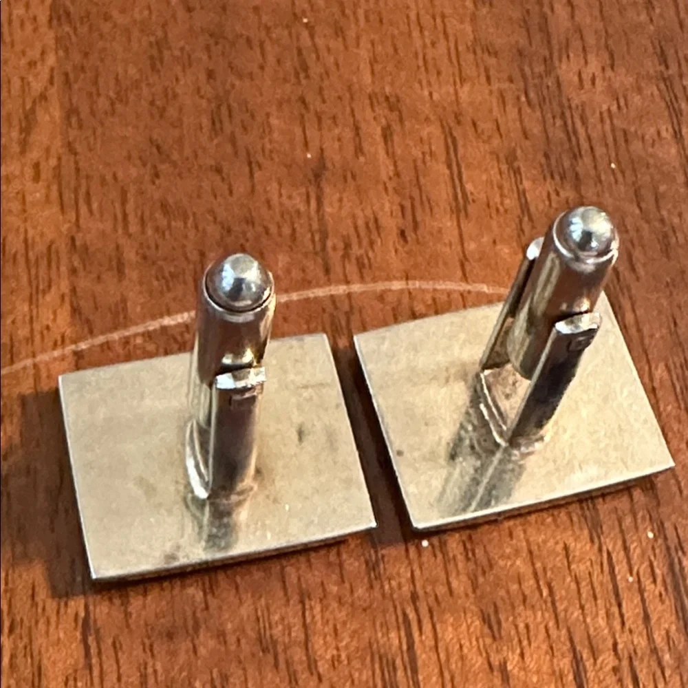Vintage Mid Century Gold‎ Tone Rectangular Cufflinks with “T” engraving